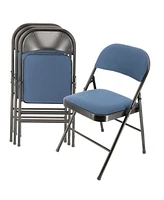 Elama 4 Piece Metal Folding Chair with Padded Seats