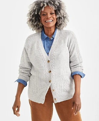 Style & Co Plus Shimmer Sequin Cable-Knit Cardigan, Created for Macy's