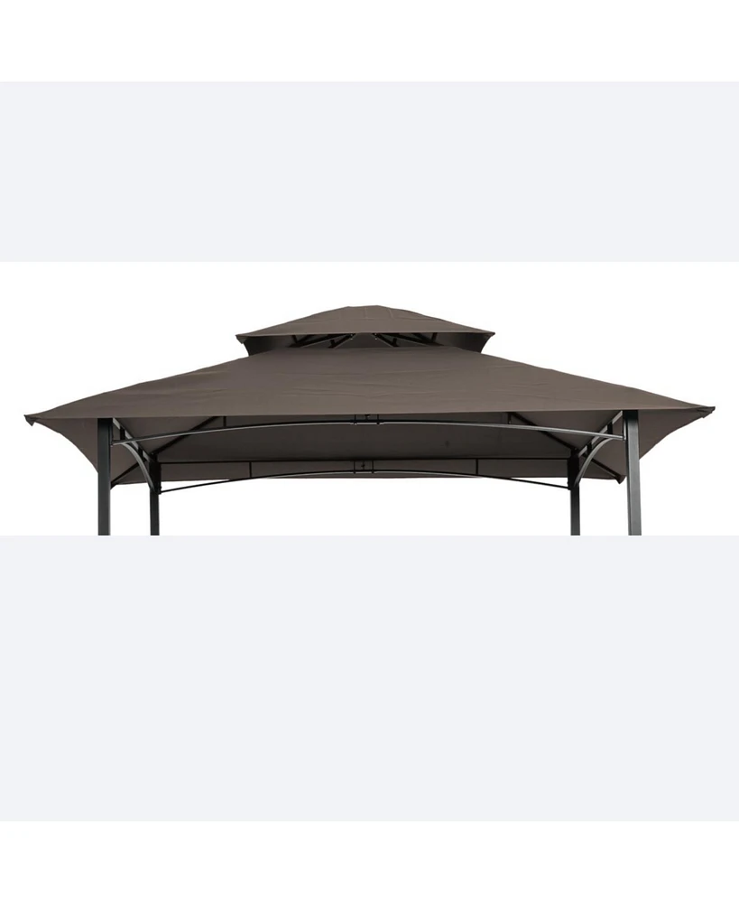 Streamdale Furniture 8x5FT Grill Gazebo Replacement Canopy, Double Tiered Bbq Tent Roof Top Cover