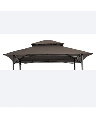 Simplie Fun 8x5FT Grill Gazebo Replacement Canopy, Double Tiered Bbq Tent Roof Top Cover