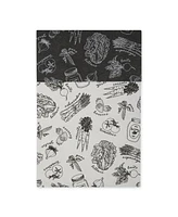 Design Imports Fridge Liner Collection Non-Adhesive, Cut to Fit, 12x24", Black Market Print, 6 Piece