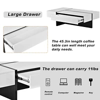 Contemporary Rectangle Design Living Room Furniture, Modern High Gloss Surface Cocktail Table