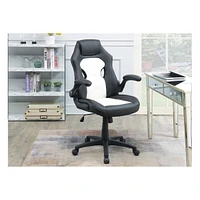 Office Chair Upholstered 1 Piece Comfort Chair Relax Gaming Office Chair Work Black And White Color
