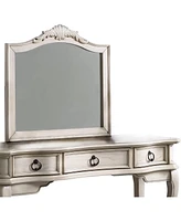 Streamdale Furniture Antique White Vanity Set with Mirror and Stool