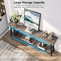 Tribesigns 70.86 Inches Extra Long Sofa Table Behind Couch, Industrial Entry Console Table for Hallway, Entryway & Living Room, Light Grey Brown