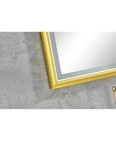 Streamdale Furniture 42 In. W X 24 In. H Oversized Rectangular Framed Led Mirror Anti-Fog Dimmable Wall Mount