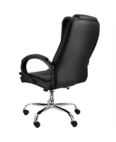 Elama High Back Adjustable Faux Leather Office Chair in Black