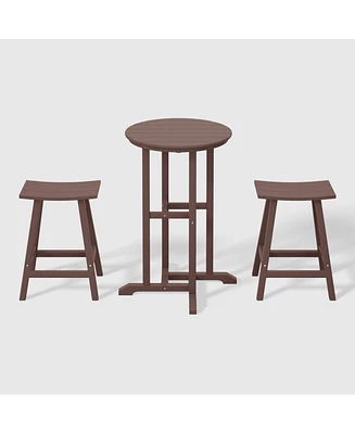 WestinTrends Outdoor Patio Counter Height Bar Stools Bistro Table Set
