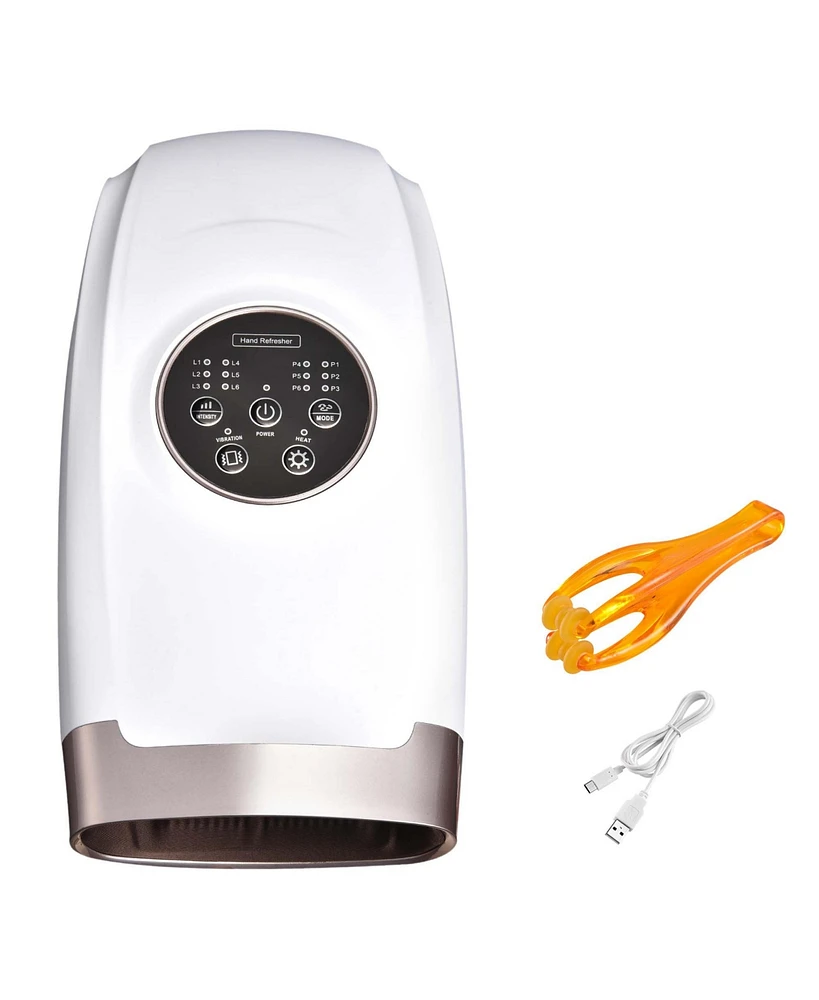 Hand Massager Air Compression Vibration Palm Wrist Heat 6 Modes & Intensities