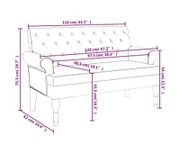 Bench with Backrest Dark Gray 47.2"x24.4"x29.7" Fabric