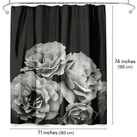 Americanflat 71x74 Floral Shower Curtain - Moody Roses by Chaos & Wonder Design