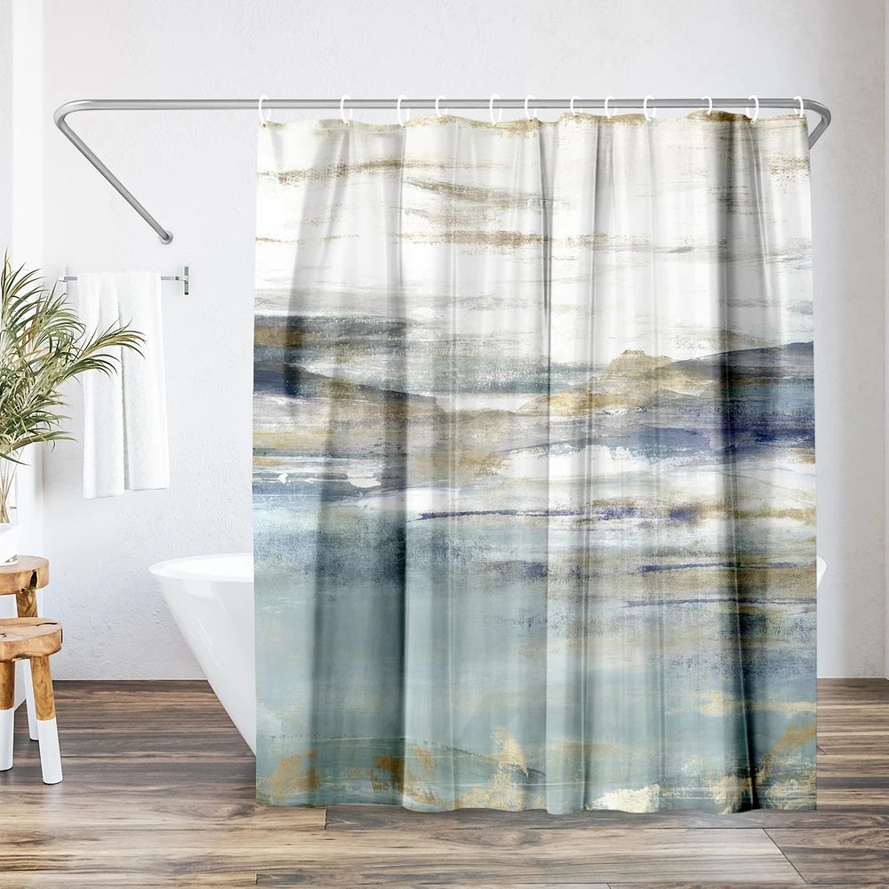 71x74 Coastal Shower Curtain - Upon a Clear by Pi Creative Art