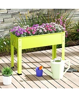 24'' Raised Garden Bed with Legs Metal Elevated Planter Box Drainage Hole Backyard