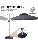 Mondawe 10 ft Cantilever Patio Umbrella with 360° Rotation, Cover and Base Included