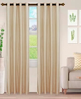 Superior Metallic Cascade Textured Window Curtain Panel Set with Grommet Header