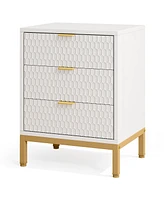 Tribesigns 3-Drawer Nightstand, 25.8" Tall Modern Bedside Table, Large Side End Table with Storage Drawers for Bedroom