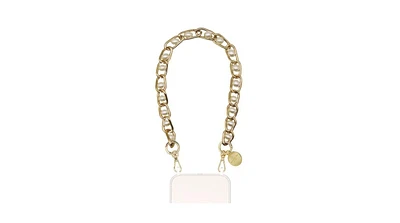 The American Case Golden Link Pearl Short Chain with Gold Carabiners