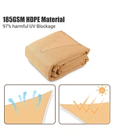 Yescom 22 Ft 97% Uv Block Triangle Sun Shade Sail Hdpe Canopy Cover Net Outdoor Yard