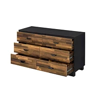 Simplie Fun Eos Dresser In Walnut & Black Finish