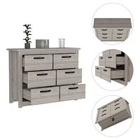 Simplie Fun Bellingham 6-Drawer Dresser Light Gray