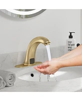 Mondawe Single Hole Touchless Bathroom Sink Faucet Sensor Basin with Deck Plate