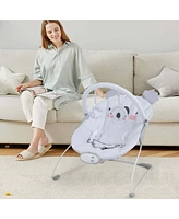 Costway Portable Baby Bouncer Vibration Infant Rocker Seat with Detachable Toy Bar