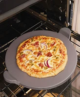 Old Stone inch Glazed Round Pizza Stone With Handles Heat resistant up to 1,100°F. Ideal for use in residential ovens, pizza ovens