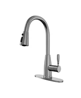 Mondawe Pull-Down Kitchen Faucet Retractable Brass Hot and Cold Adjustable Swivel Sink