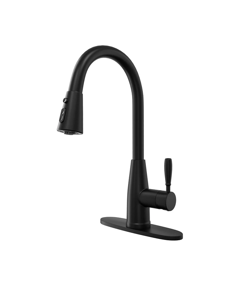 Mondawe Pull-Down Kitchen Faucet Retractable Brass Hot and Cold Adjustable Swivel Sink Faucet