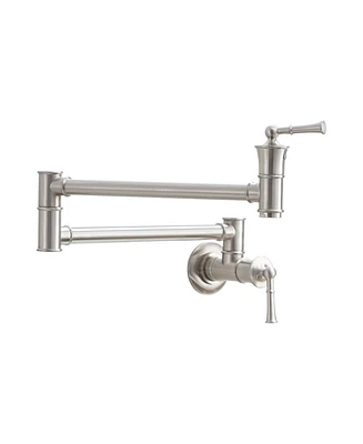 Mondawe Wall-mounted Double Handle 360 Degree Pot Filler Kitchen Faucet for