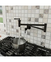 Mondawe Wall-mounted Double Handle 360 Degree Pot Filler Kitchen Faucet for