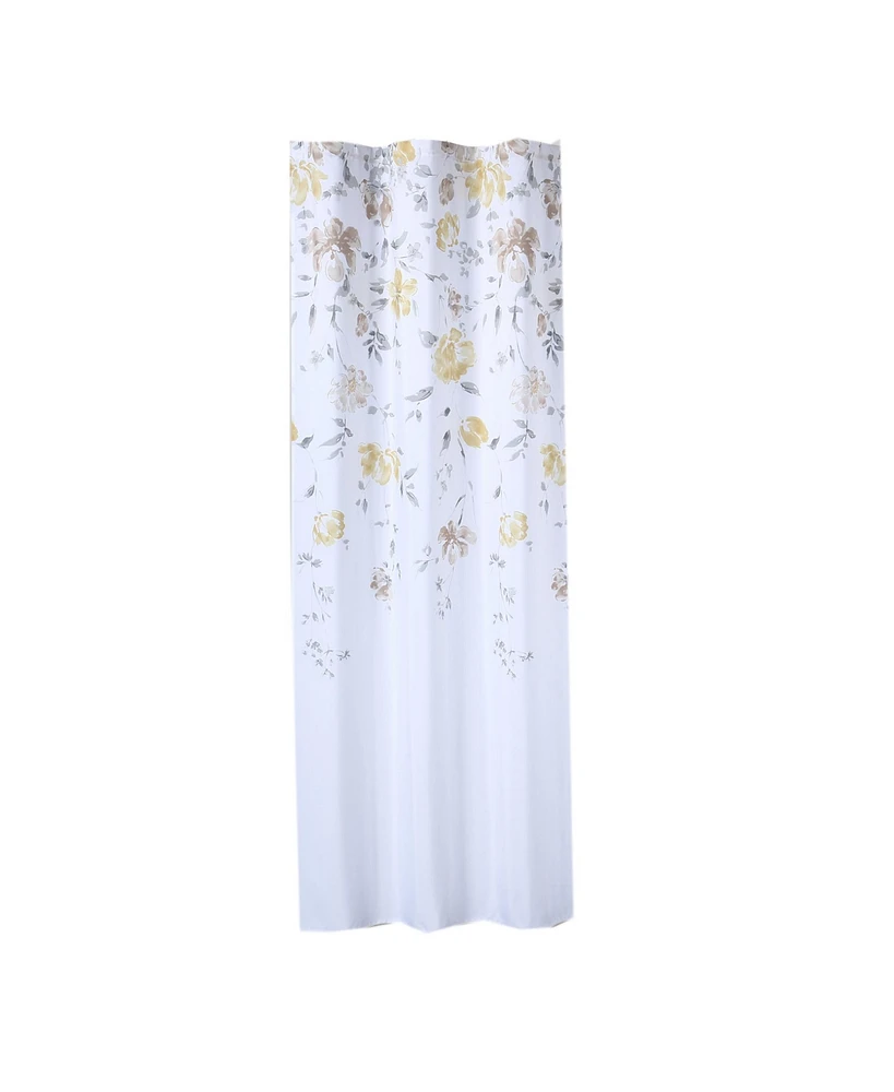 Caromio Watercolor Floral Fabric Shower Curtain, 35" x 72"