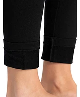 Muk Luks Women's Terry Lined Leggings, Blk Terry, 1X