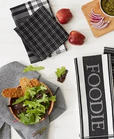 Design Imports Everyday Collection Foodie Kitchen Set, Dishtowel Dishcloth, Black, 5 Piece