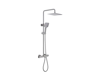 Casainc Thermostatic 9.8" Square Shower System with 3 Spray Modes Hand Shower