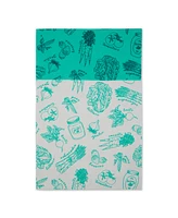 Design Imports Fridge Liner Collection Non-Adhesive, Cut to Fit, 12x24", Aqua Market, 6 Piece