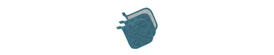 Design Imports Basic Kitchen Collection, Quilted Terry, Storm Blue, Potholder