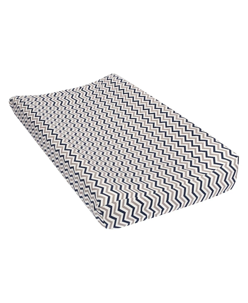 Trend Lab Navy and Gray Chevron Deluxe Flannel Changing Pad Cover