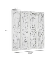 Homcom 5.5' 4 Panel Room Divider Folding Privacy Screen Panels,