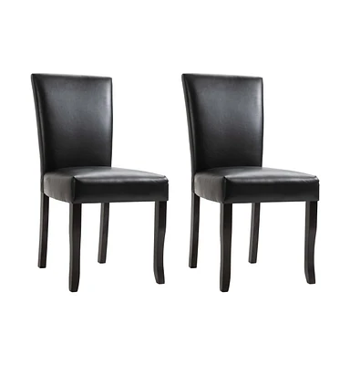 vidaXL Dining Chairs 2 pcs Black Faux Leather