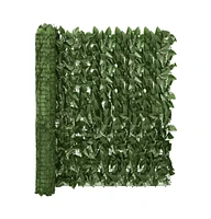 vidaXL Balcony Screen with Dark Green Leaves 236.2"x39.4"