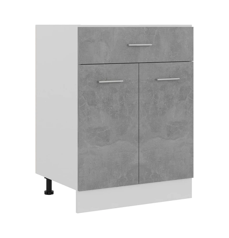 vidaXL Drawer Bottom Cabinet Concrete Gray 23.6"x18.1"x32.1" Engineered Wood