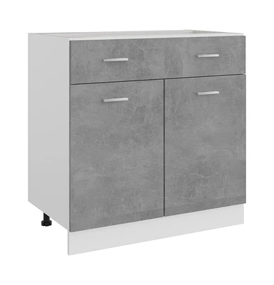 vidaXL Drawer Bottom Cabinet Concrete Gray 31.5"x18.1"x32.1" Engineered Wood