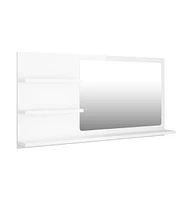 vidaXL Bathroom Mirror High Gloss White 35.4"x4.1"x17.7" Engineered Wood