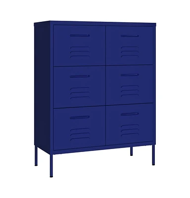 vidaXL Drawer Cabinet Navy Blue 31.5"x13.8"x40" Steel