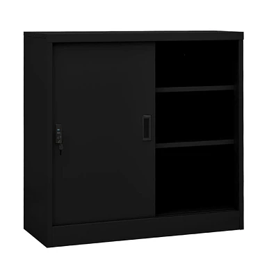 vidaXL Office Cabinet with Sliding Door 35.4"x15.7"x35.4" Steel