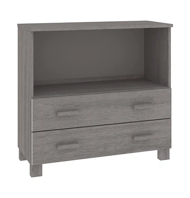 vidaXL Sideboard Hamar Light Gray 33.5"x13.8"x31.5" Solid Wood Pine