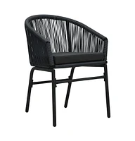 Patio Chairs 2 pcs Black Pe Rattan