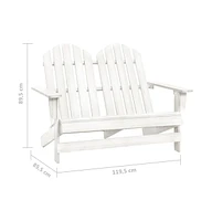 2-Seater Patio Adirondack Chair Solid Wood Fir White