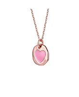 GiGiGirl Children's with Pink Heart Enamel Medallion Pendant Necklace